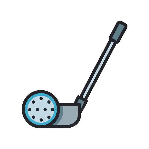Basit bir uçak vektörü, bir golf kulübünün temiz ve minimal stil düz ikon illüstrasyonunda yer alır..