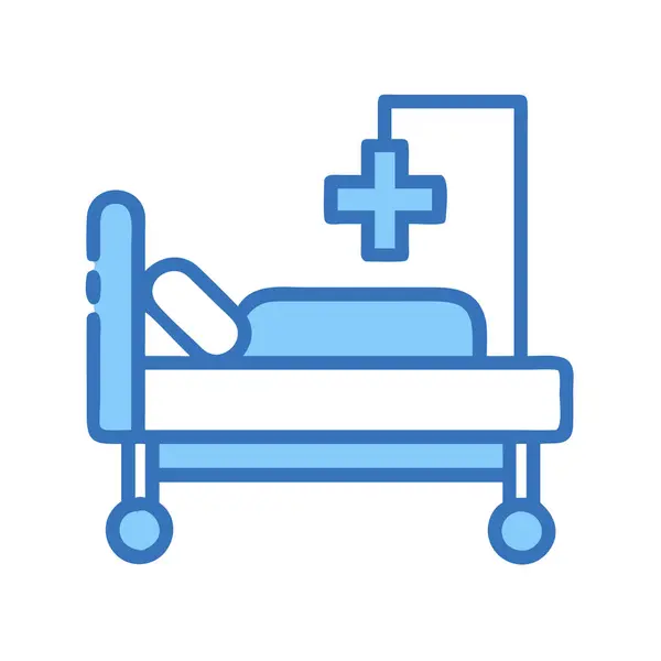 Basit bir uçak vektörü hastane yatağının temiz ve minimal stil düz resim çizimi.
