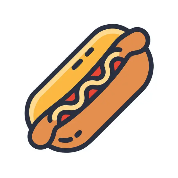 Bir sosislinin basit uçak vektör klipsi, temiz ve minimal stil düz simge gösterimi.