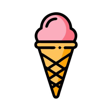 Basit bir uçak vektör klipsi bir dondurmanın temiz ve minimal stil düz ikon resimlemesi.