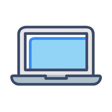 Basit bir uçak vektörü dizüstü bilgisayarın temiz ve minimal stil düz resim çizimi.