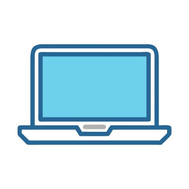 Basit bir uçak vektörü dizüstü bilgisayarın temiz ve minimal stil düz resim çizimi.