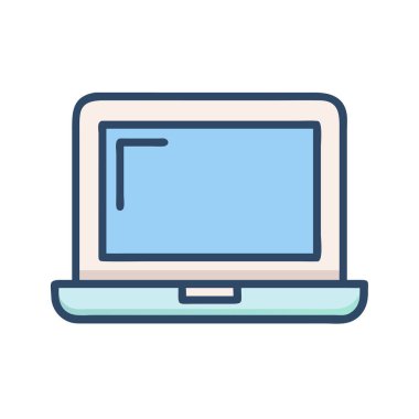 Basit bir uçak vektörü dizüstü bilgisayarın temiz ve minimal stil düz resim çizimi.