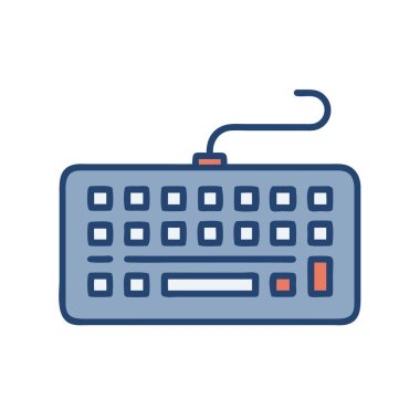 Basit bir düzlem vektörü klavyenin temiz ve minimal stil düz resim çizimi.