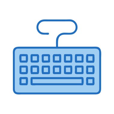 Basit bir düzlem vektörü klavyenin temiz ve minimal stil düz resim çizimi.