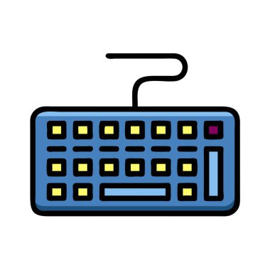 Basit bir düzlem vektörü klavyenin temiz ve minimal stil düz resim çizimi.