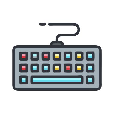 Basit bir düzlem vektörü klavyenin temiz ve minimal stil düz resim çizimi.