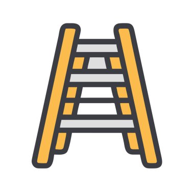 Basit bir düzlem vektör merdiveni temiz ve minimal stil düz ikon resimlemesi.