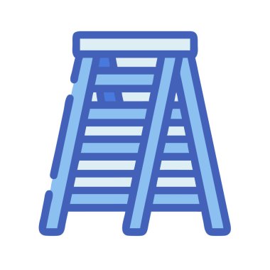 Basit bir düzlem vektör merdiveni temiz ve minimal stil düz ikon resimlemesi.