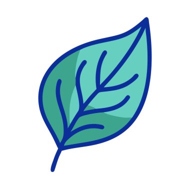 Basit bir düzlem vektörü bir yaprağın temiz ve minimal stil düz ikon illüstrasyonunda kırpılması.