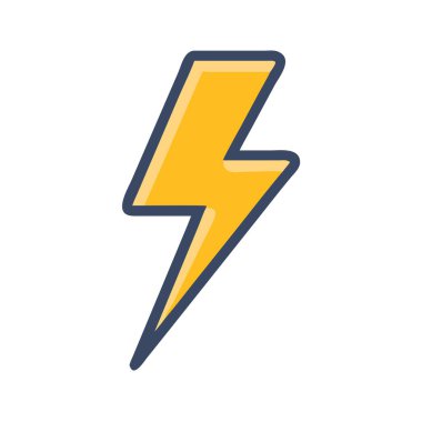 Basit bir uçak vektörü, bir yıldırımın temiz ve minimal stil düz ikon çiziminde zirvesine çıkıyor..