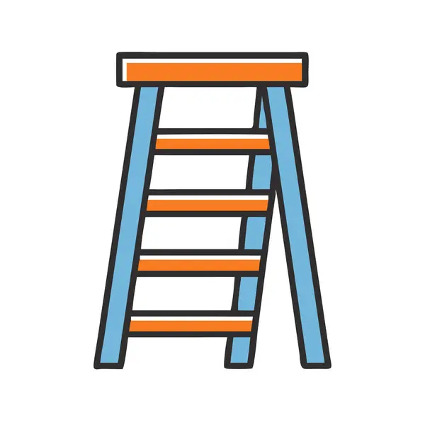 Basit bir düzlem vektör merdiveni temiz ve minimal stil düz ikon resimlemesi.