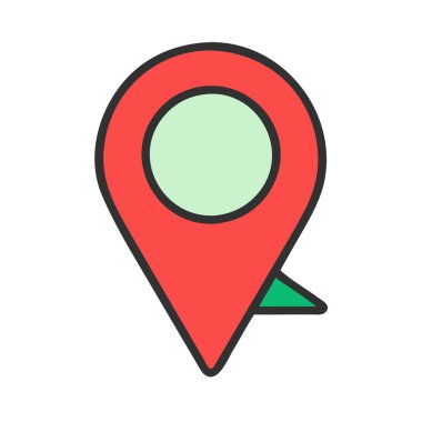 simple vector clipart of an map marker in a clean and minimal style flat icon illustration.