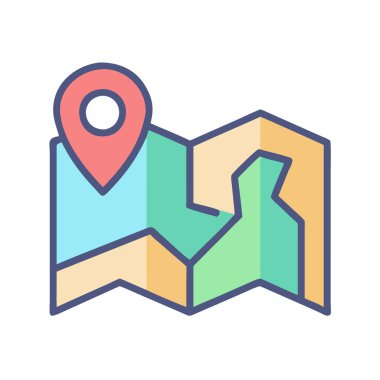 simple vector clipart of an map in a clean and minimal style flat icon illustration.