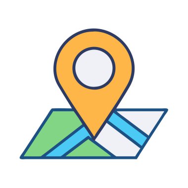 simple vector clipart of an map marker in a clean and minimal style flat icon illustration.