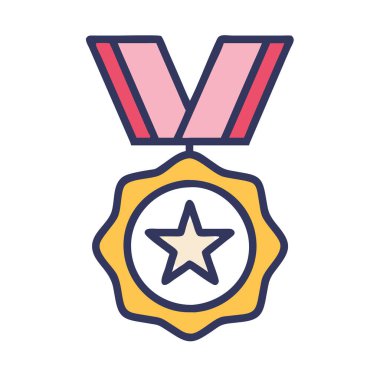 simple vector clipart of an medal in a clean and minimal style flat icon illustration.