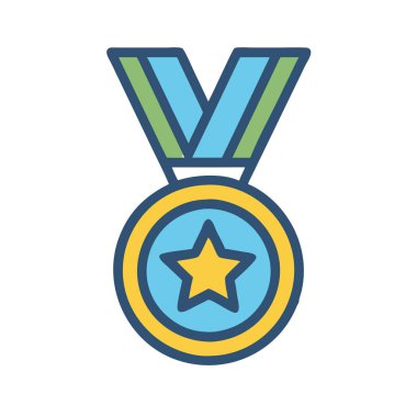 Basit bir uçak vektörü, temiz ve minimal stil düz bir ikon resimde madalyanın bir parçası.