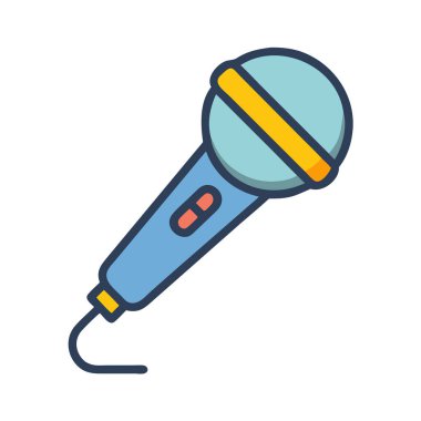 simple vector clipart of an microphone in a clean and minimal style flat icon illustration.