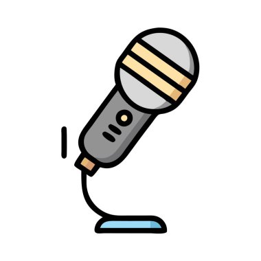 simple vector clipart of an microphone in a clean and minimal style flat icon illustration.