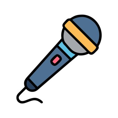 simple vector clipart of an microphone in a clean and minimal style flat icon illustration.