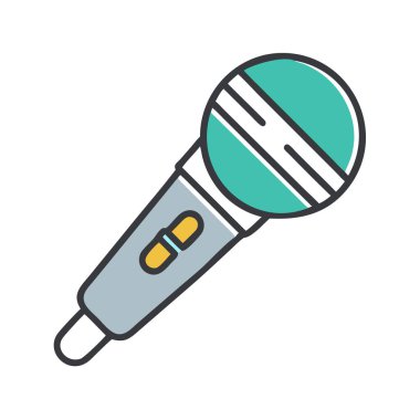 simple vector clipart of an microphone in a clean and minimal style flat icon illustration.