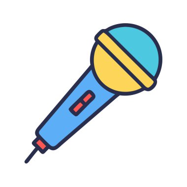 simple vector clipart of an microphone in a clean and minimal style flat icon illustration.