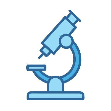 simple vector clipart of a microscope in a clean, minimal-style flat icon illustration.