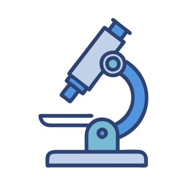 simple vector clipart of a microscope in a clean, minimal-style flat icon illustration.