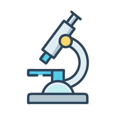 simple vector clipart of a microscope in a clean, minimal-style flat icon illustration.