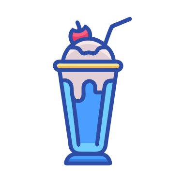 simple vector clipart of a milkshake in a clean and minimal style flat icon illustration.
