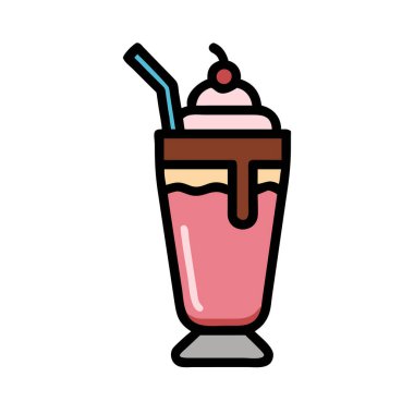 simple vector clipart of an milkshake in a clean and minimal style flat icon illustration.