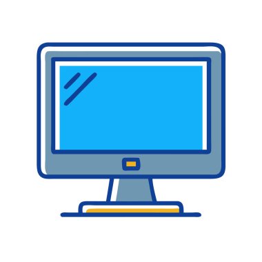 simple vector clipart of a monitor in a clean and minimal style flat icon illustration.