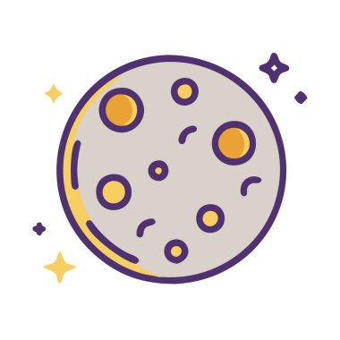 simple vector clipart of a moon in a clean and minimal style flat icon illustration.