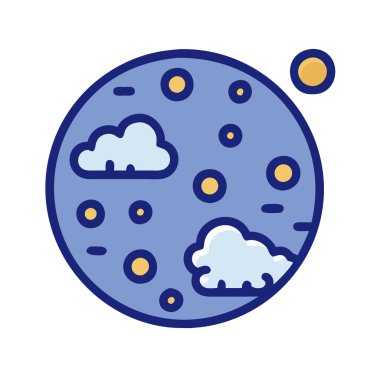 simple vector clipart of a moon in a clean and minimal style flat icon illustration.