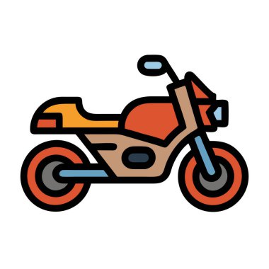 simple vector clipart of a motorcycle in a clean and minimal style flat icon illustration.