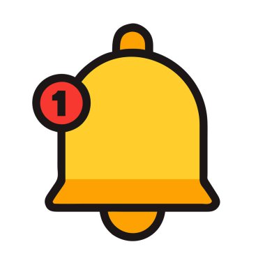 simple vector clipart of a notification bell in a clean and minimal style flat icon illustration.
