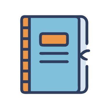 simple vector clipart of a notebook in a clean and minimal style flat icon illustration.