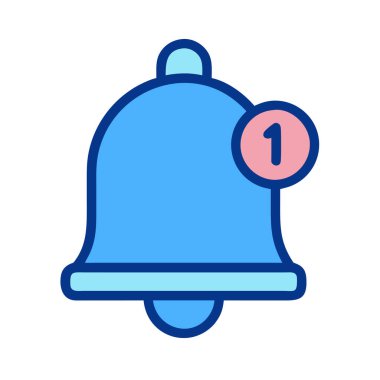 Uyarı zilinin basit bir düzlem vektör klipsi temiz ve minimal stil düz simge illüstrasyonu.