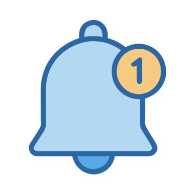 simple vector clipart of a notification bell in a clean and minimal style flat icon illustration.