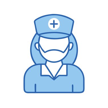 simple vector clipart of a nurse in a clean and minimal style flat icon illustration.