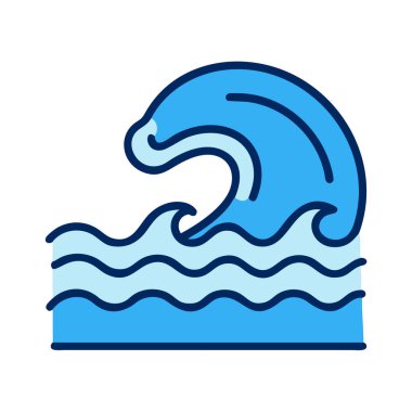 simple vector clipart of an ocean wave in a clean and minimal style flat icon illustration.
