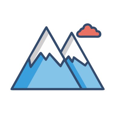 simple vector clipart of a mountain in a clean and minimal style flat icon illustration.