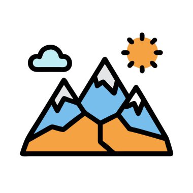 simple vector clipart of a mountain in a clean and minimal style flat icon illustration.