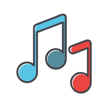 simple vector clipart of a music note in a clean and minimal style flat icon illustration.