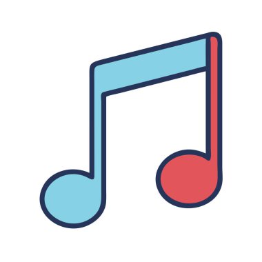 simple vector clipart of a music note in a clean and minimal style flat icon illustration.