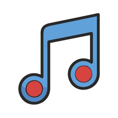 simple vector clipart of a music note in a clean and minimal style flat icon illustration.