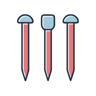 simple vector clipart of a nail in a clean and minimal style flat icon illustration.