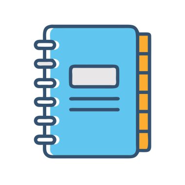 simple vector clipart of a notebook in a clean and minimal style flat icon illustration.
