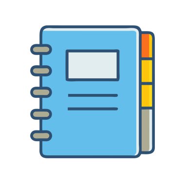 simple vector clipart of a notebook in a clean and minimal style flat icon illustration.