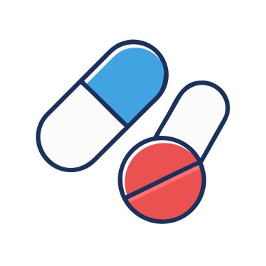 simple vector clipart of pills in a clean and minimal style flat icon illustration.